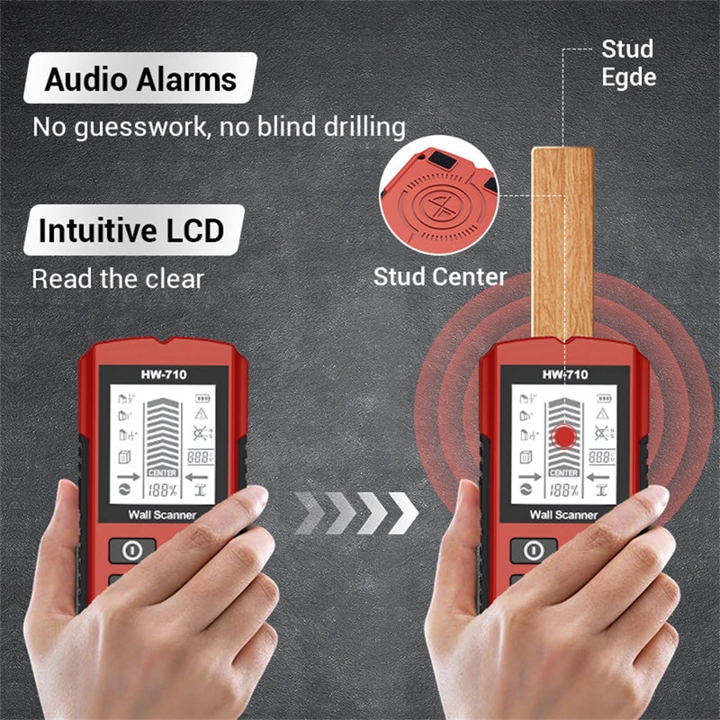 HW710 Multifunctional Metal Wood Detection Function Wall Detector For AC Metal Wood Detect Ceilings 5