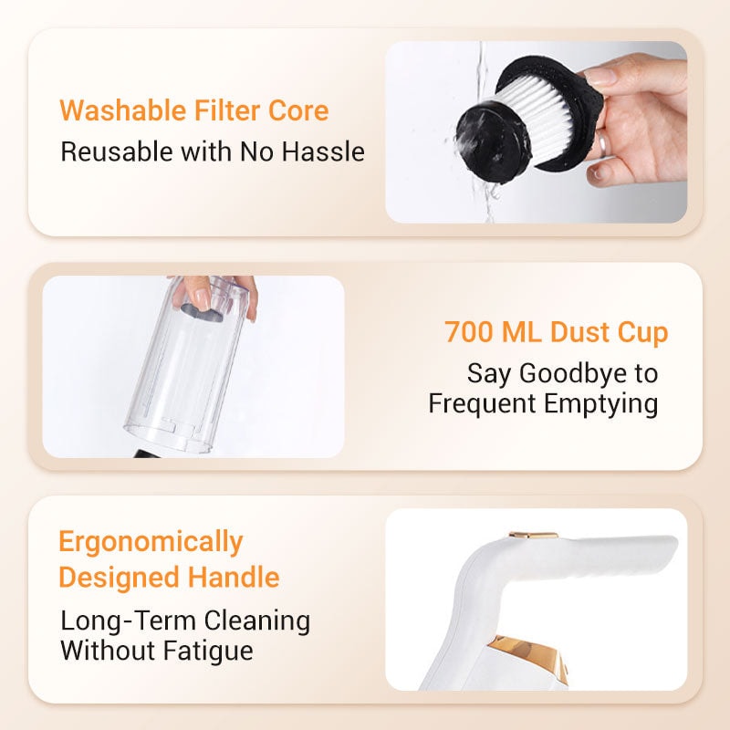 High-Power Rechargeable Cordless Vacuum Cleaner for Household & Car – Dry Wet Dual-Use Portable Sweeper