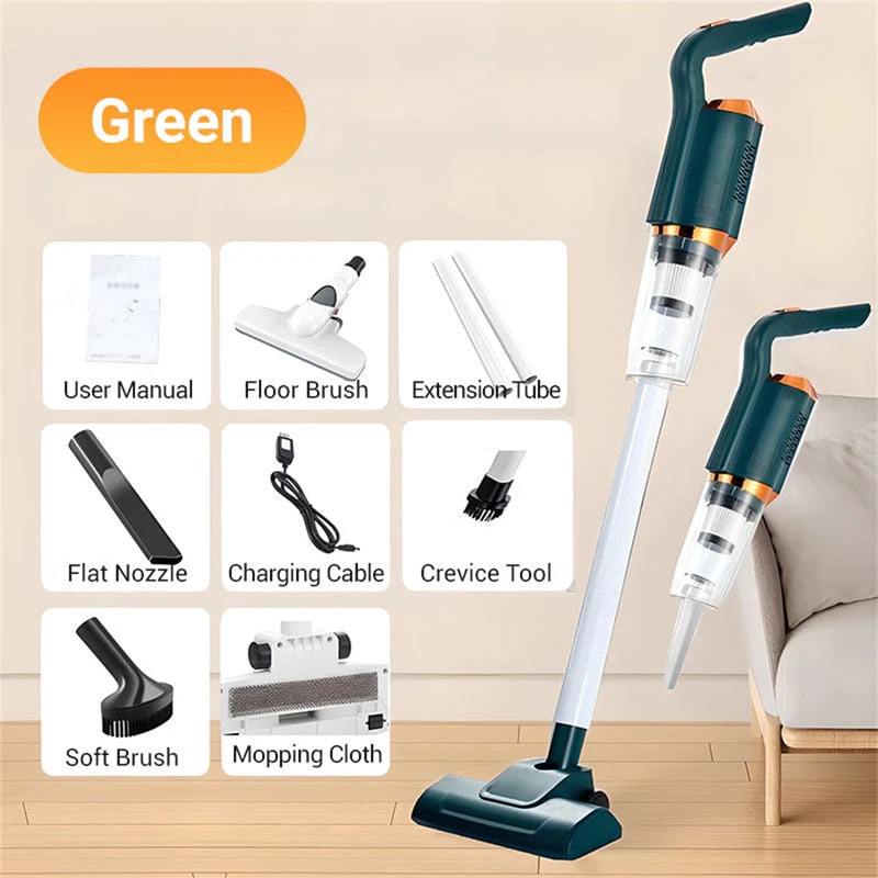 High-Power Rechargeable Cordless Vacuum Cleaner for Household & Car – Dry Wet Dual-Use Portable Sweeper