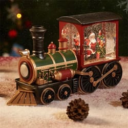 luminous christmas gift train crystal ball, box ornament for christmas eve