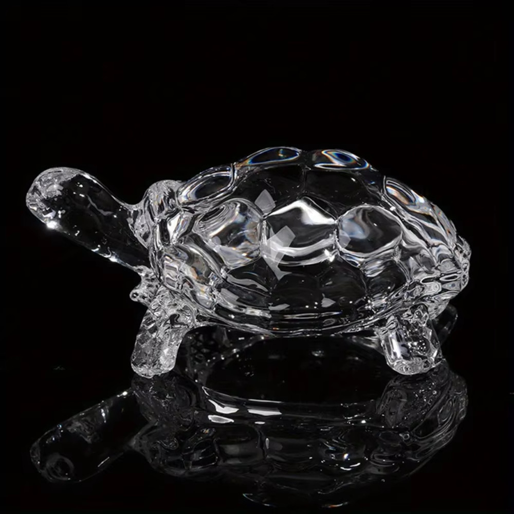 Lucky Crystal Turtle Ornament, Mini Turtle Statue, Home Office Desk Decoration, Home Decor