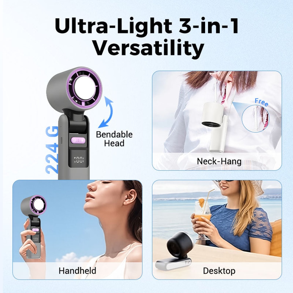 HighSpeed Handheld Electric Fan Mini USB Portable Rechargeable Fan Outdoor Small Fan With Speed Ad 9