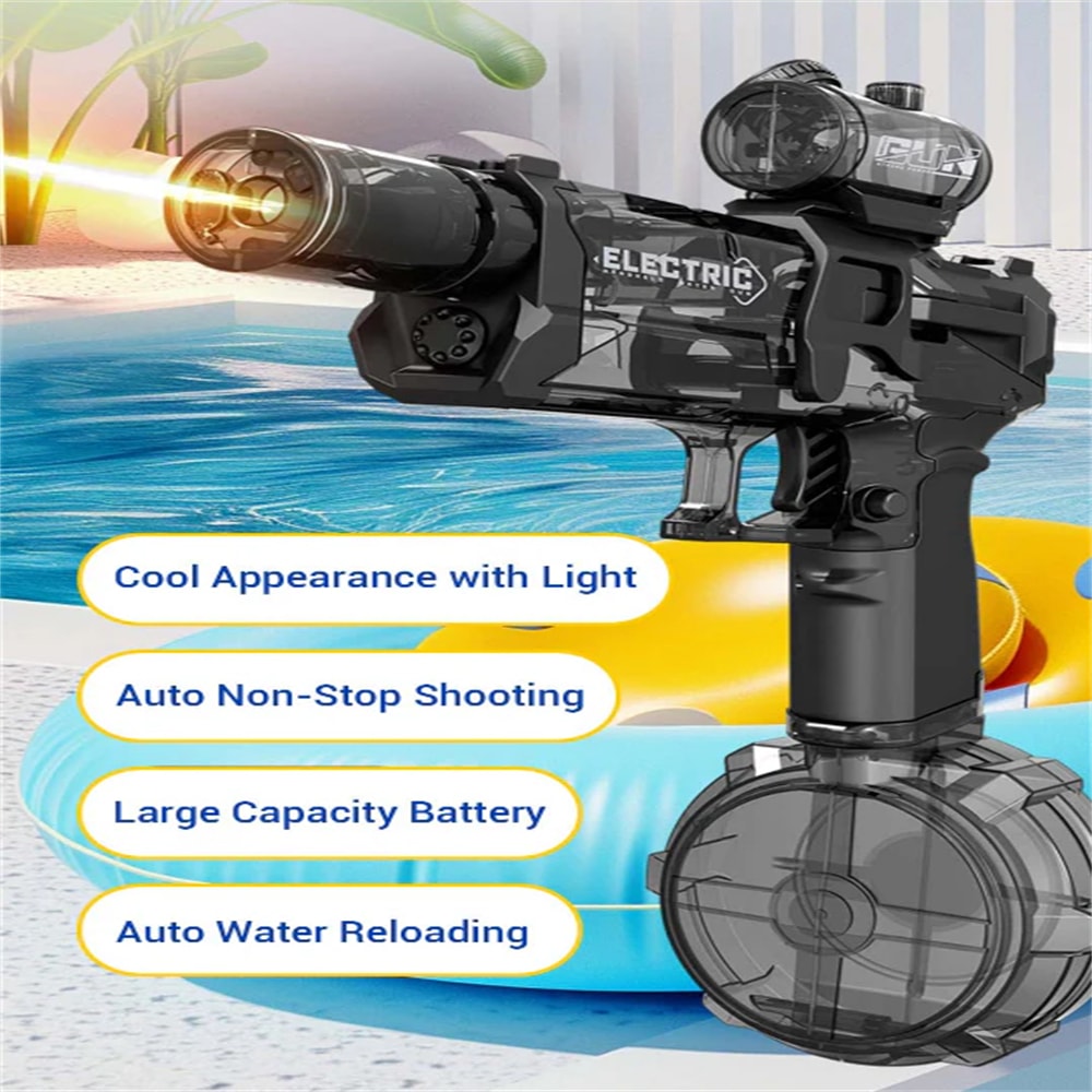 LargeCapacity Electric Water Gun Automatic Selfabsorbing Pulse Lighting Water Gun Toys For Kids Fun 0