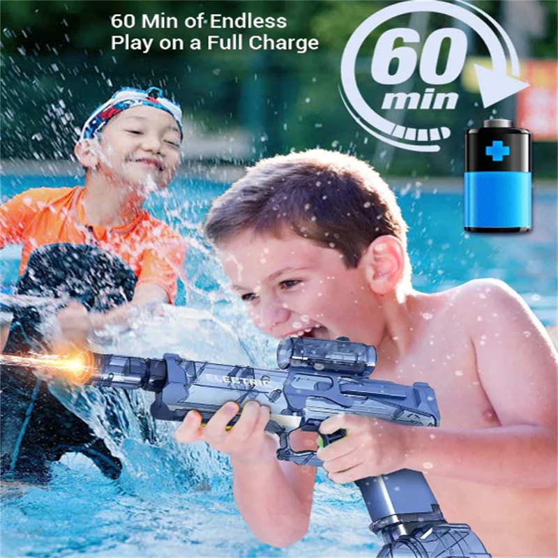 LargeCapacity Electric Water Gun Automatic Selfabsorbing Pulse Lighting Water Gun Toys For Kids Fun 7