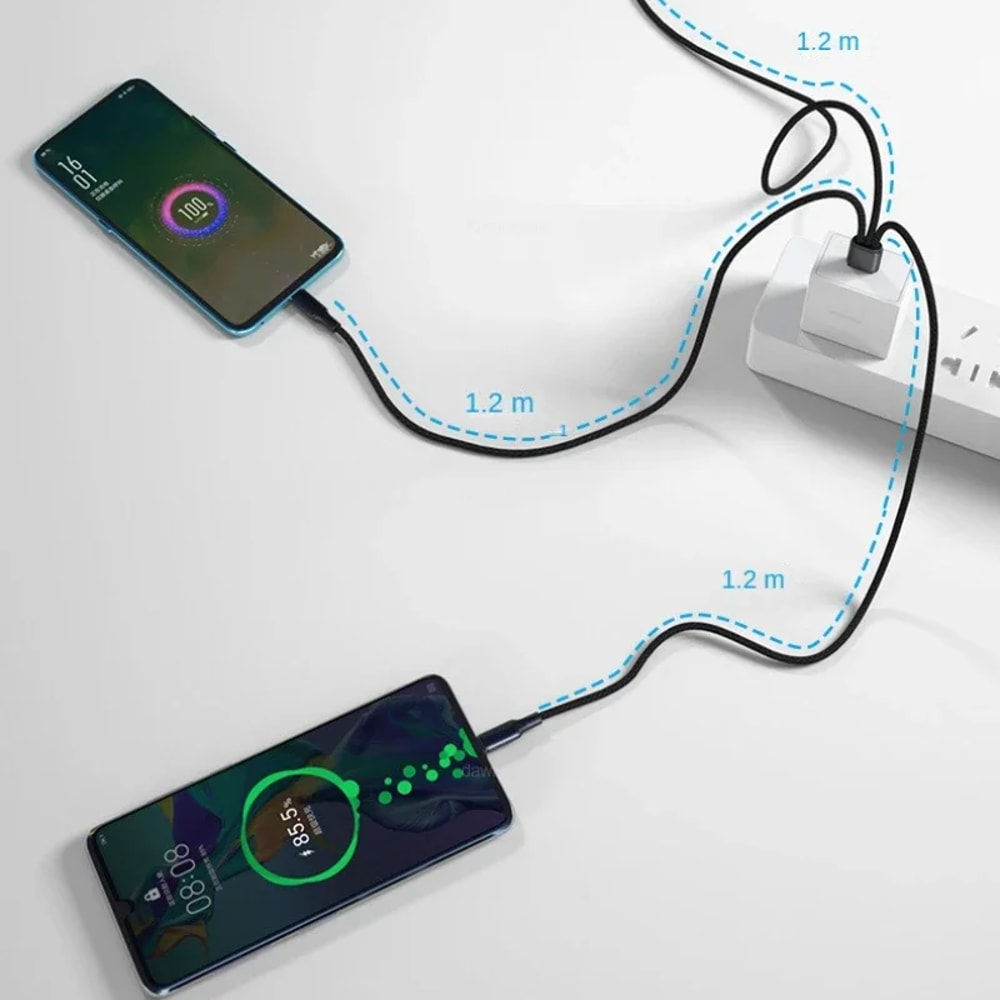 TypeC Micro USB Splitter USB Charge Cable Fast Charging Cord For Phones And Power Banks 1