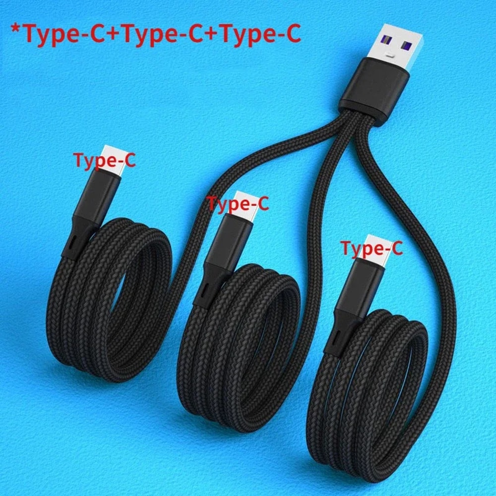 TypeC Micro USB Splitter USB Charge Cable Fast Charging Cord For Phones And Power Banks 6