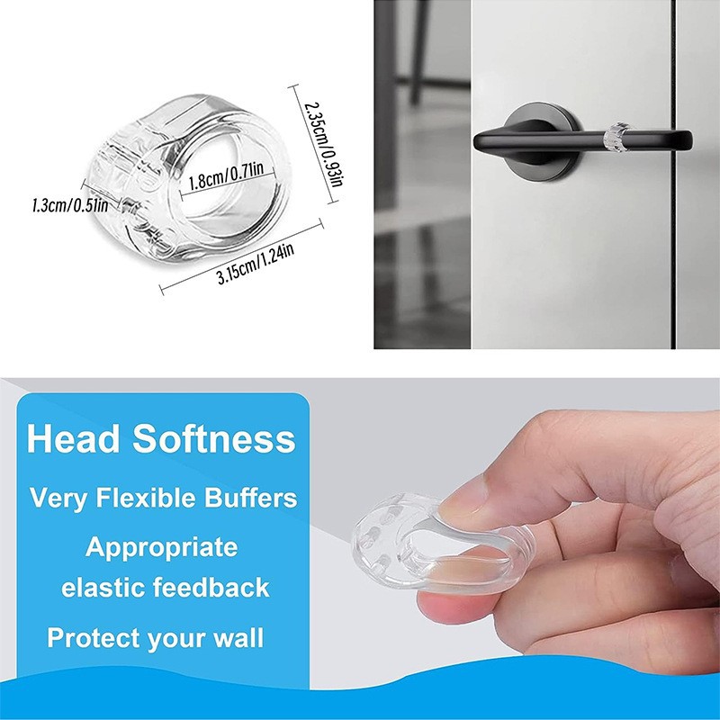Door Stopper Silicone Gel Handle Buffer Transparent Door Knob Bumper Furniture Protector Pad 4