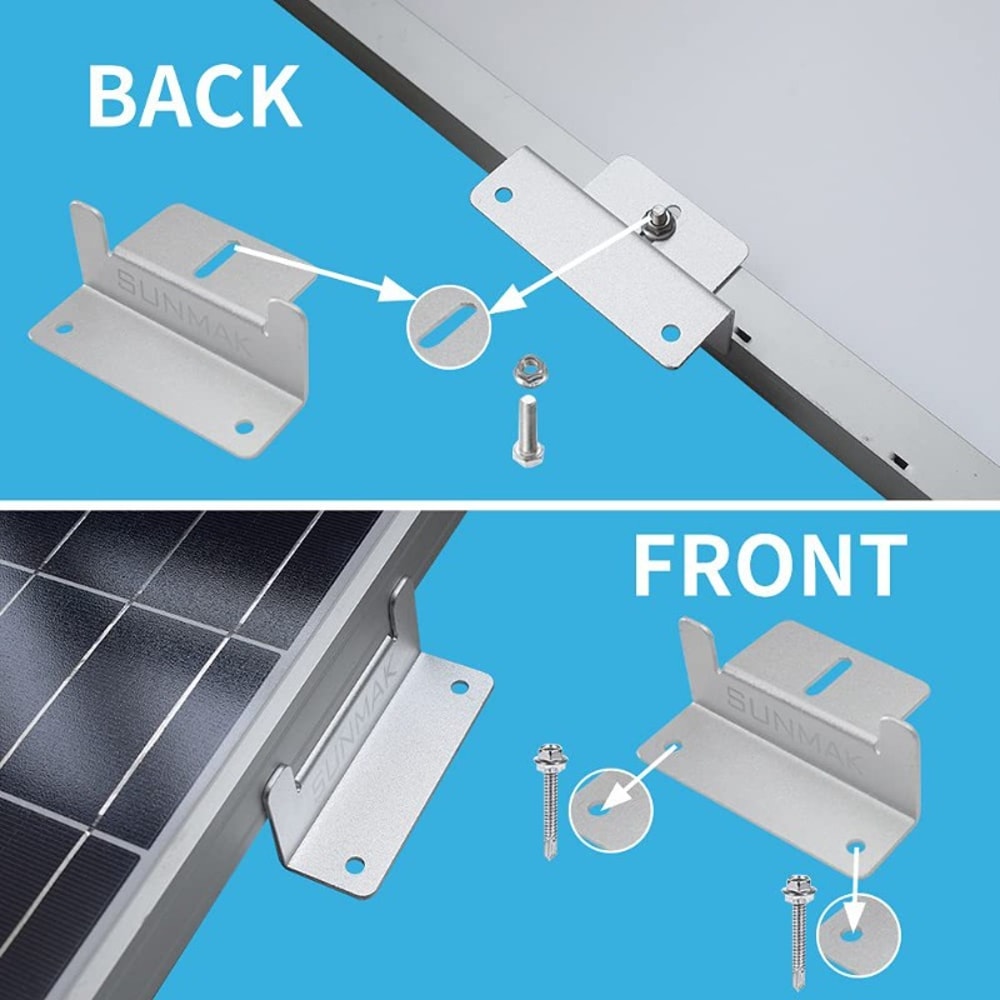 PV Panel Roof Solar Mounting Kit Aluminum Brackets For Car Boat RV Yacht Installation 4
