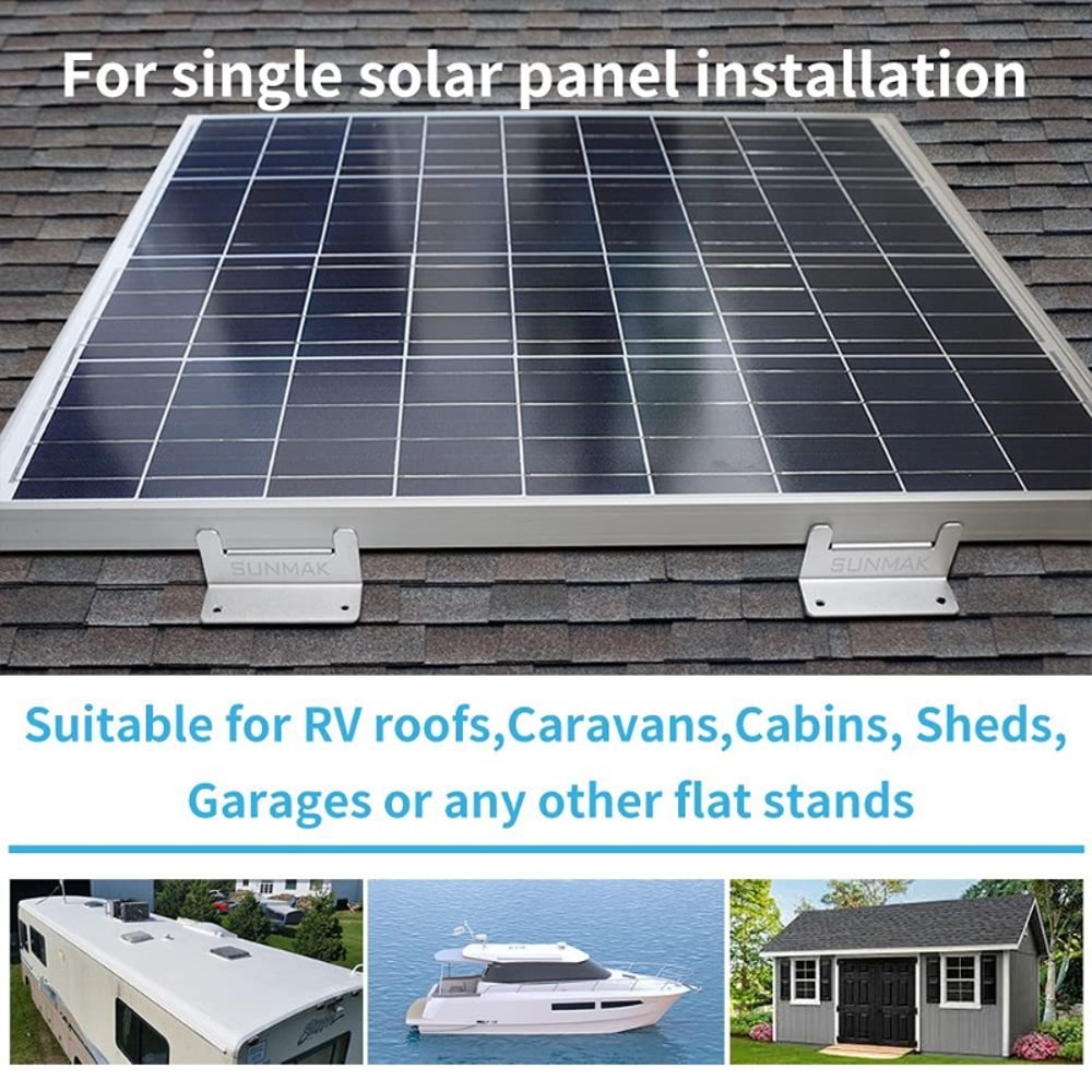 PV Panel Roof Solar Mounting Kit Aluminum Brackets For Car Boat RV Yacht Installation 5
