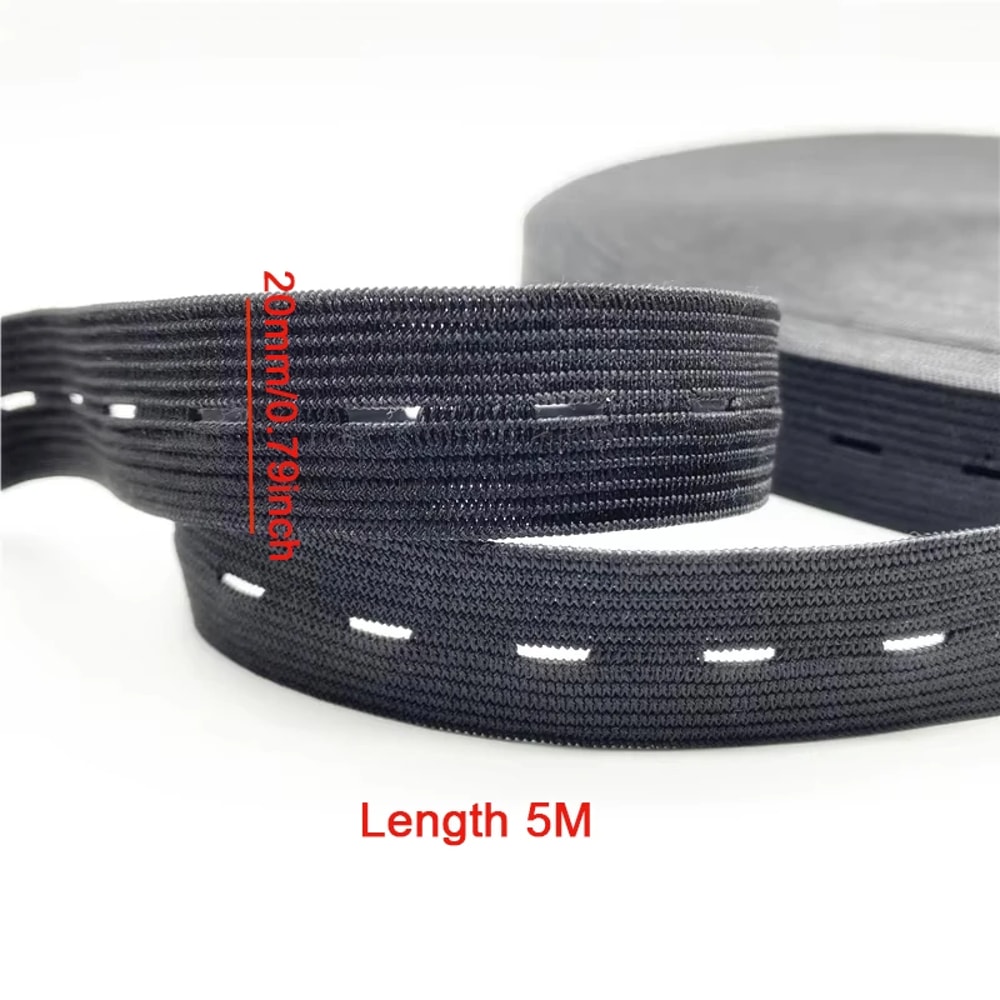 Braided Elastic Stretch Belt 5M Button Hole Elastic Belt DIY Sewing Clothing Accessories 4