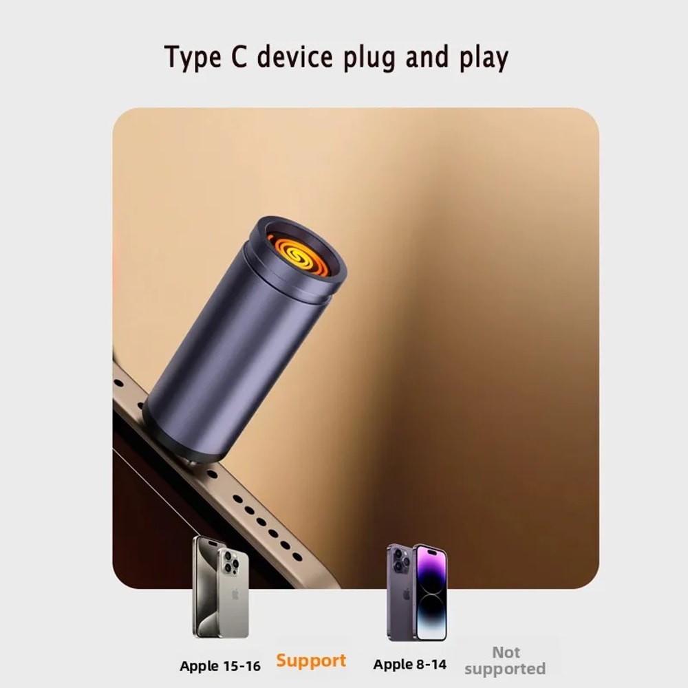 USB C Cigarette Lighter Adapter, Type C Mini Lighter, Blow-to-Ignite, Auto Shut-Off, No Battery