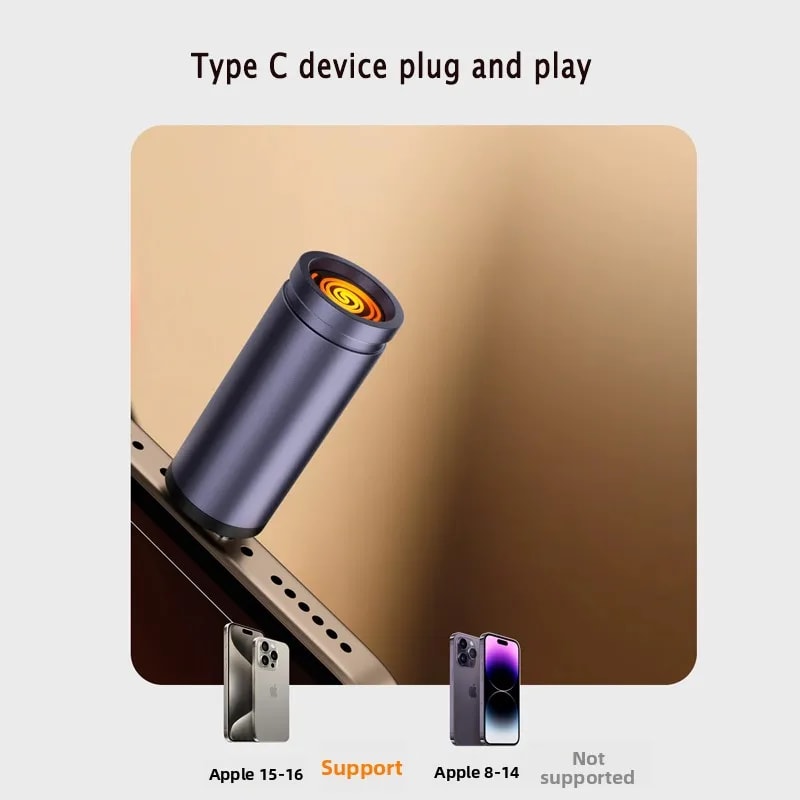 USB C Cigarette Lighter Adapter, Type C Mini Lighter, Blow-to-Ignite, Auto Shut-Off, No Battery