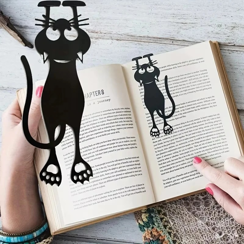 Kawaii Black Cat Bookmarks Plastic Animal Bookmark For Creative Stationery Gifts 1