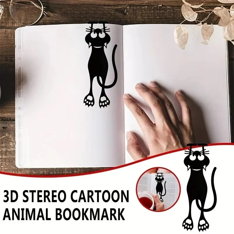Kawaii Black Cat Bookmarks Plastic Animal Bookmark For Creative Stationery Gifts 4