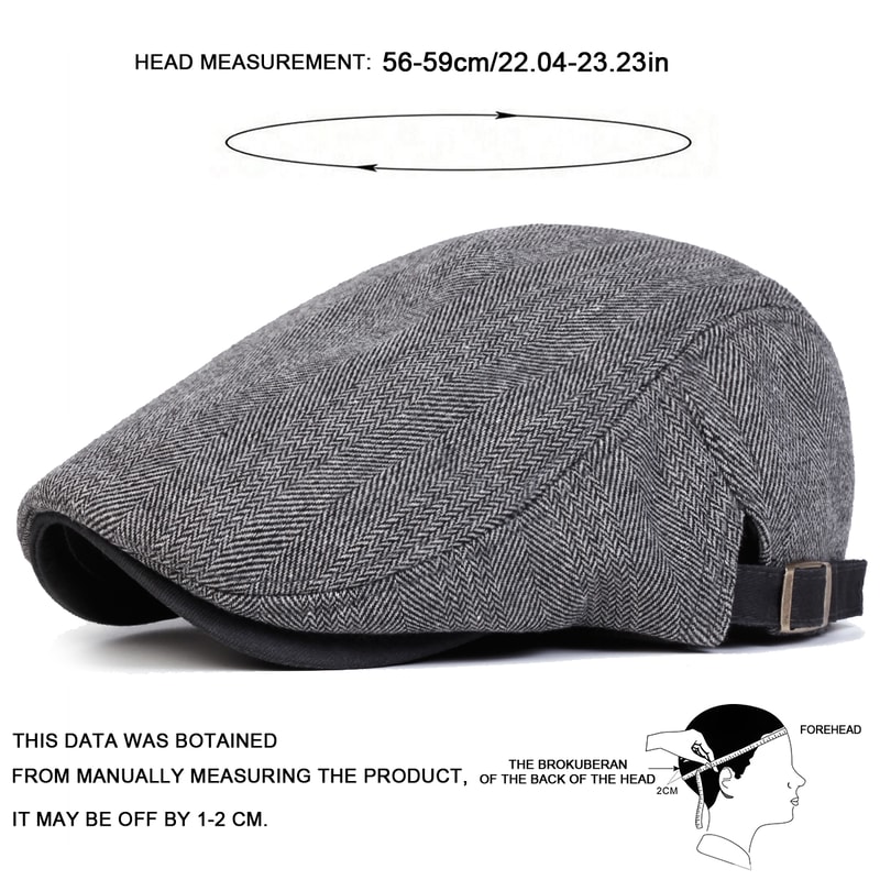 British Painters Hats Men Retro Herringbone Grid Newsboy Cap Adjustable Flat Cap