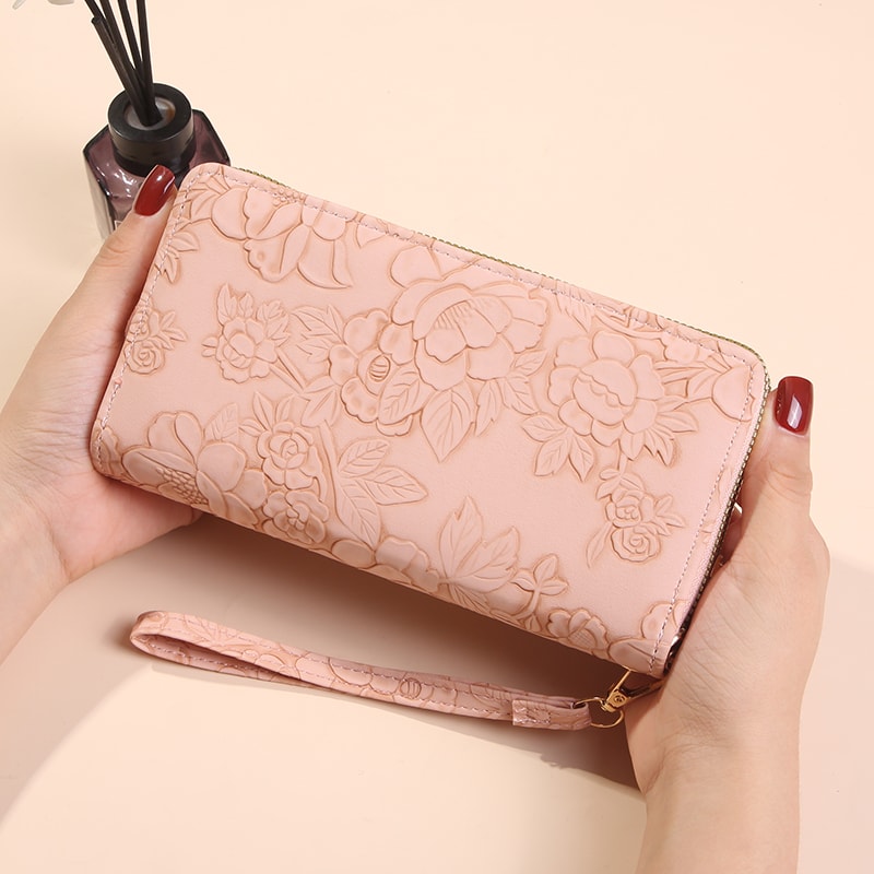 Double Layer Wallet For Women Fashion Long Handbag Zipper Purse With Phone Bag Large Capacity 7