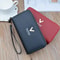 Large Capacity Women Double Zipper Long Wallet PU Leather Money Clutch Cell Phone Bag Credit Cards 6