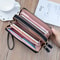 Large Capacity Women Double Zipper Long Wallet PU Leather Money Clutch Cell Phone Bag Credit Cards 7