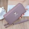 Large Capacity Women Double Zipper Long Wallet PU Leather Money Clutch Cell Phone Bag Credit Cards 1
