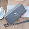 Large Capacity Women Double Zipper Long Wallet PU Leather Money Clutch Cell Phone Bag Credit Cards 3