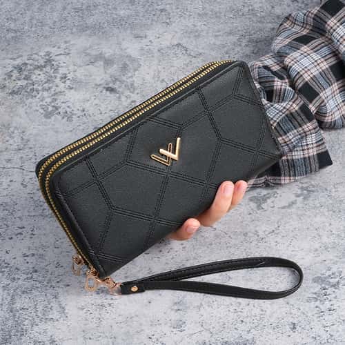 Large Capacity Clutch Bag for Ladies, High-end Double Wallet mobile phone bag