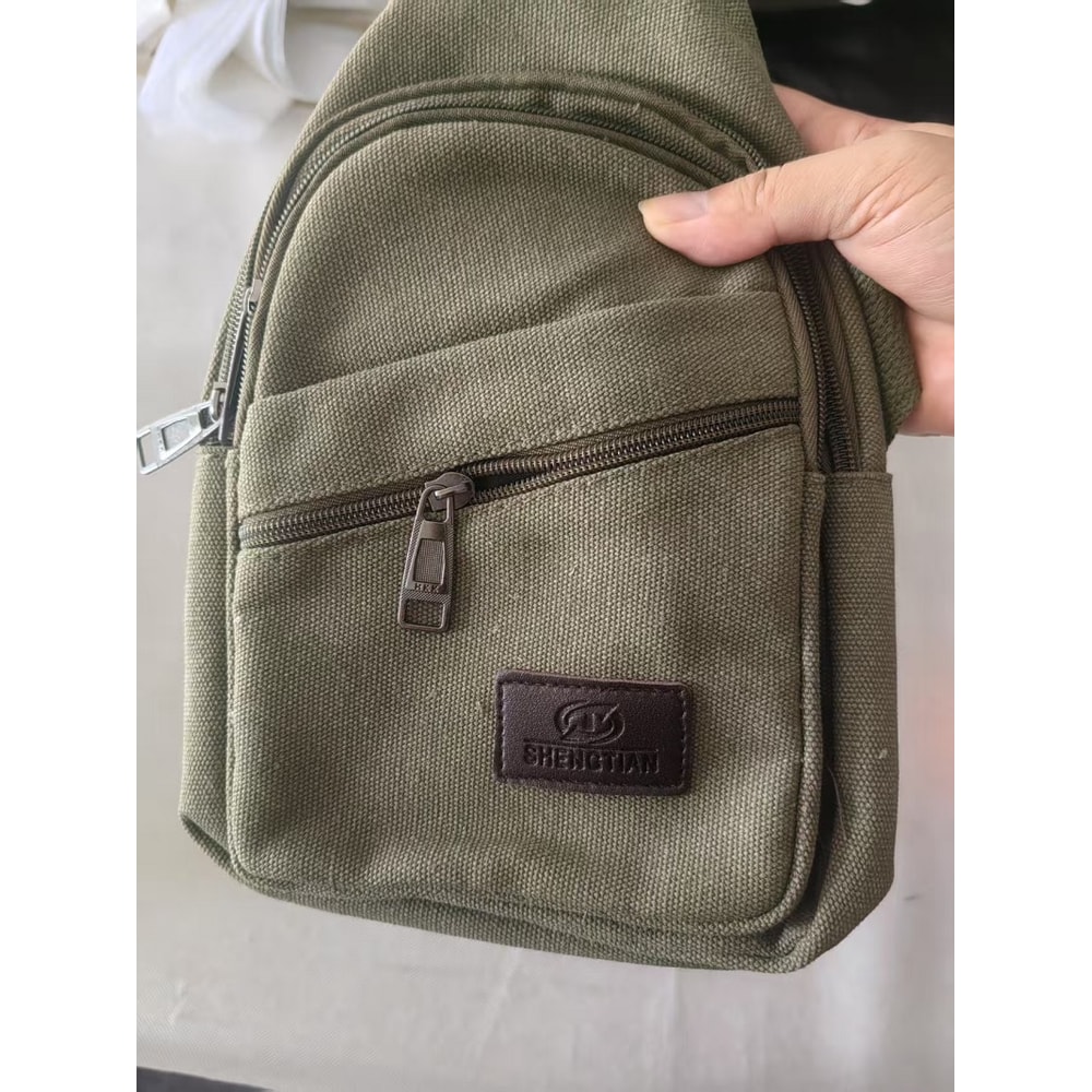Canvas Crossbody Bag For Men Outdoor Fashion Sports Bag Casual Black Male Travel Satchel 6
