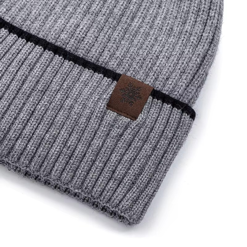 Warm Cap Snow Label Plush Beanie Hat Soft Ski Sports Knitted Winter Hat For Men And Women 6