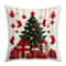 Snowman Print Linen Plush Throw Pillowcase Christmas Happy New Year Decor
