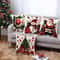 Snowman Print Linen Plush Throw Pillowcase Christmas Happy New Year Decor