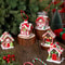 Holiday Gingerbread Christmas Tree Ornaments Set 5pcs House Decor With Rope 8