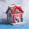Holiday Gingerbread Christmas Tree Ornaments Set 5pcs House Decor With Rope 5