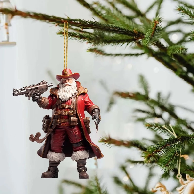 Acrylic Santa Pendant Christmas Ornament For Home Office Decor 6