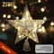 Star Tree Topper For Christmas With 20 LED Lights BatteryPowered Glitter Metal Decoration For Holid 2