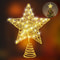 Star Tree Topper For Christmas With 20 LED Lights BatteryPowered Glitter Metal Decoration For Holid 0