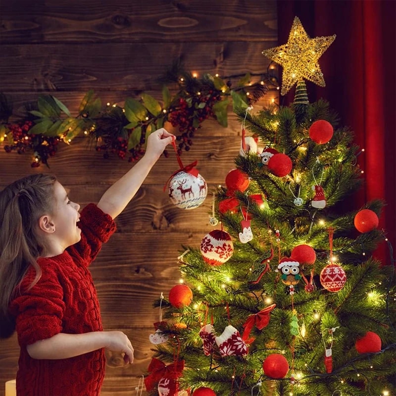 Star Tree Topper For Christmas With 20 LED Lights BatteryPowered Glitter Metal Decoration For Holid 5