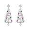Colorful Rhinestone Star Xmas Tree Earrings for Women, Fashion Crystal Zircon Dangle Earrings, Party Jewelry for Girls