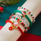 Xmas Tree Santa Claus Snowman Christmas Bracelet Resin Star Crystal Beads Deer Bell Bangle For Wome 5