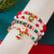 Xmas Tree Santa Claus Snowman Christmas Bracelet Resin Star Crystal Beads Deer Bell Bangle For Wome 7