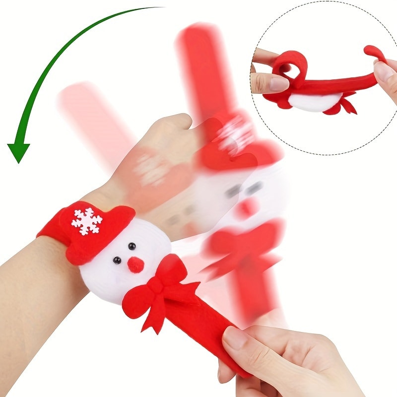 Christmas Clapping Bracelets Set, Snowman, Reindeer, Bear, Holiday Party Gifts and Decorations