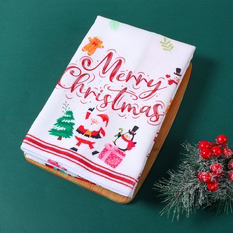 Merry Christmas Party Decoration Xmas Santa Claus Dish Towel Navidad Natal New Year Gift Christmas 2