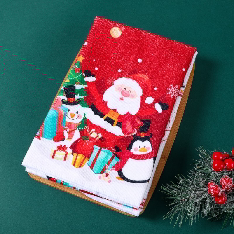 Merry Christmas Party Decoration Xmas Santa Claus Dish Towel Navidad Natal New Year Gift Christmas 3