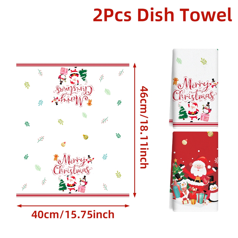 Merry Christmas Party Decoration Xmas Santa Claus Dish Towel Navidad Natal New Year Gift Christmas 6