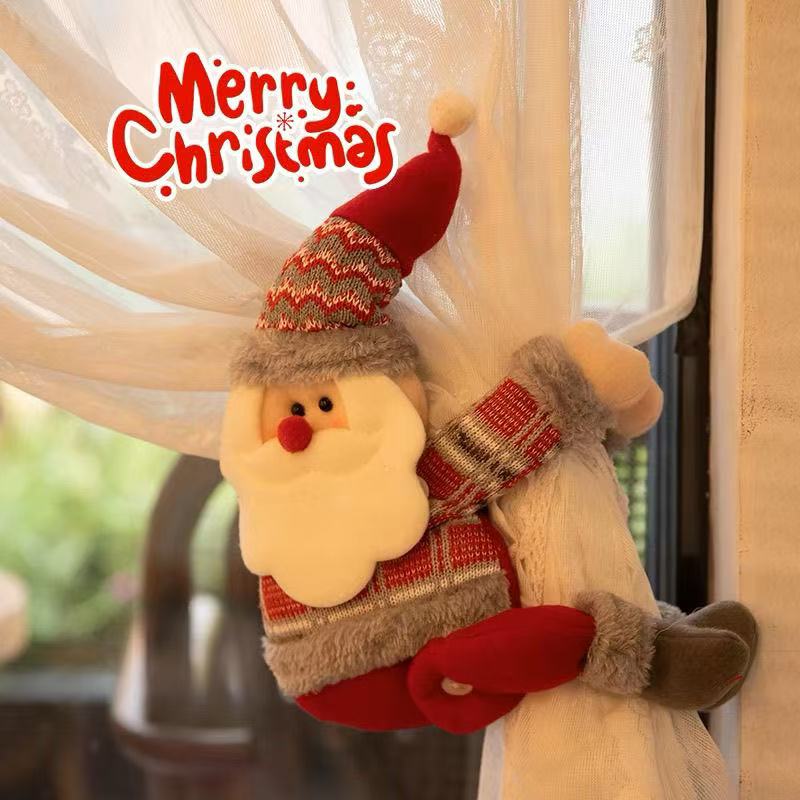 Cute Santa Claus Curtain Buckle Christmas Pendant Chandelier Decoration For Holiday Gift Decoration