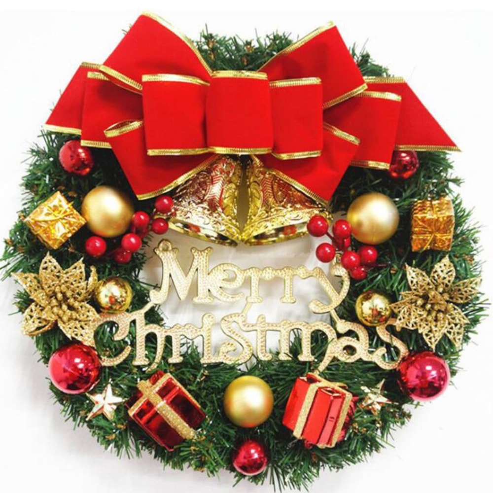 Exquisite Handmade Christmas Wreath HighQuality Door Hanging Simulation Home Decor For Window 0