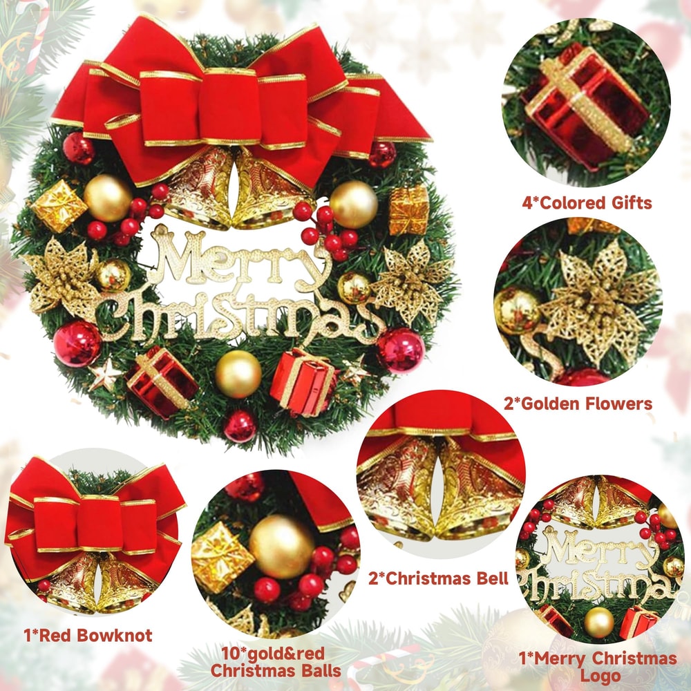 Exquisite Handmade Christmas Wreath HighQuality Door Hanging Simulation Home Decor For Window 1