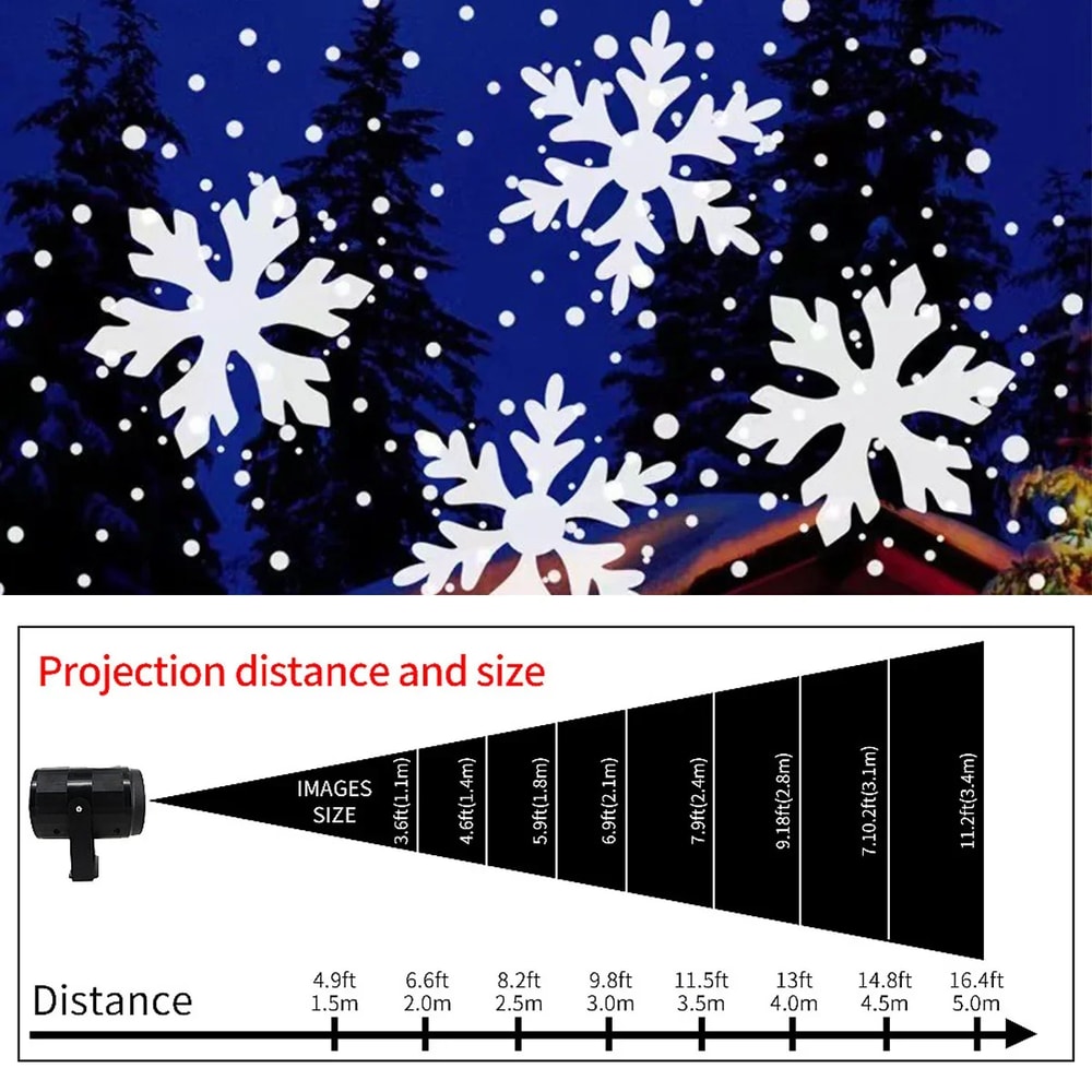 LED Snowflake Projector Christmas Holiday Lights Snow Spotlight For New Year Party Outdoor Projecti 2