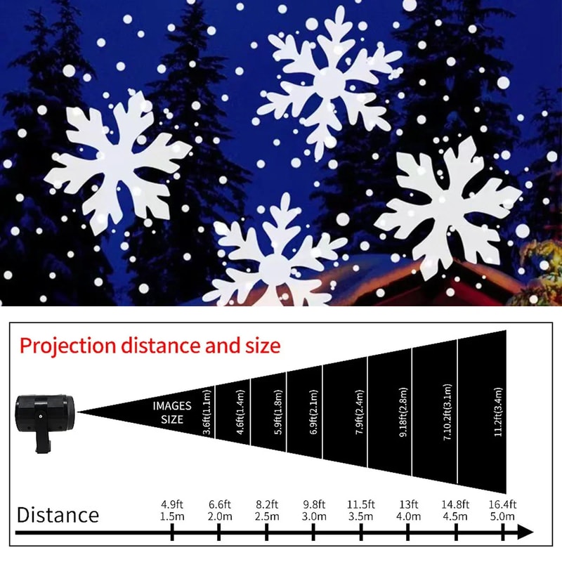LED Snowflake Projector Christmas Holiday Lights Snow Spotlight For New Year Party Outdoor Projecti 2