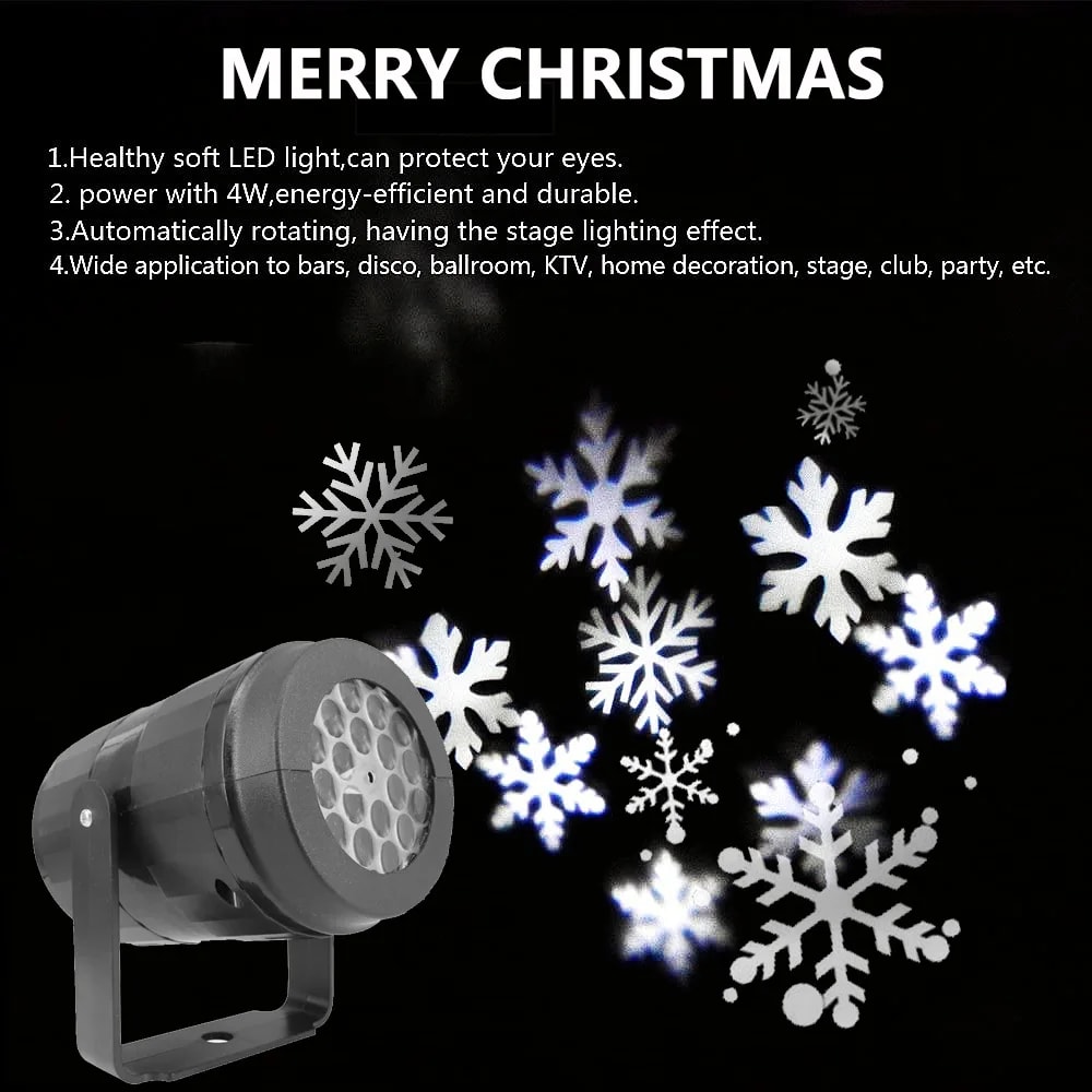 LED Snowflake Projector Christmas Holiday Lights Snow Spotlight For New Year Party Outdoor Projecti 5