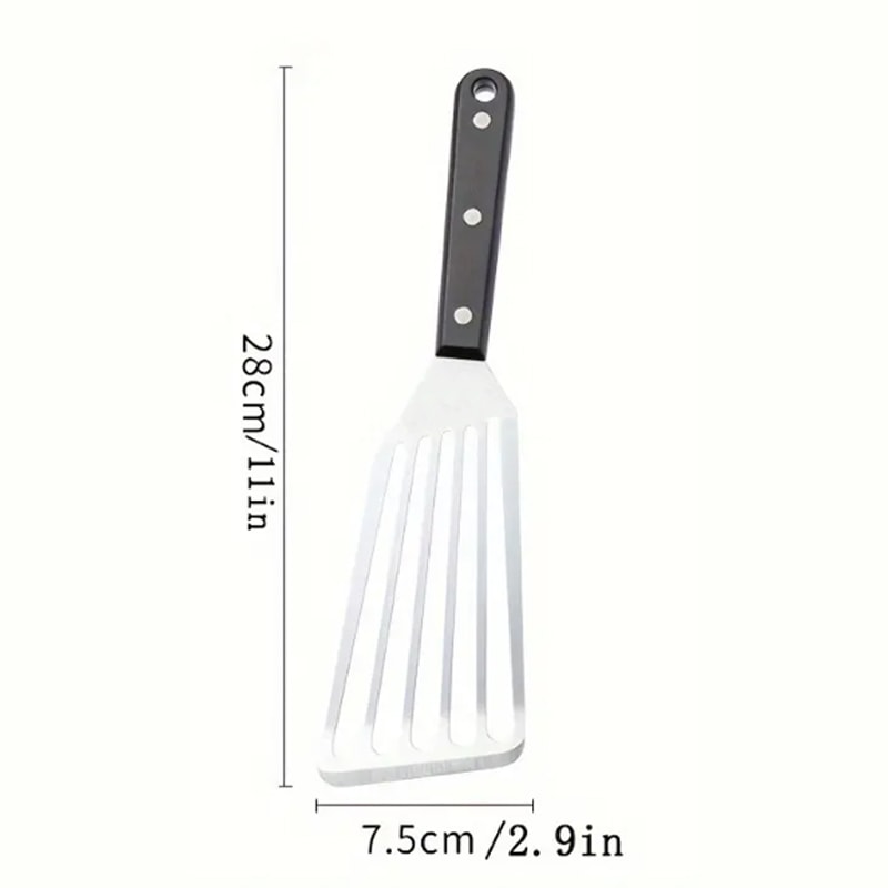 Household Frying Spatula, Stainless Steel Fish Spatula, Steak Turner with Drainage Holes, Kitchen Tool