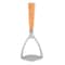 Manual Potato Masher Tool, Aluminum Meat Press with Wood Handle, Garlic Crusher Gadget